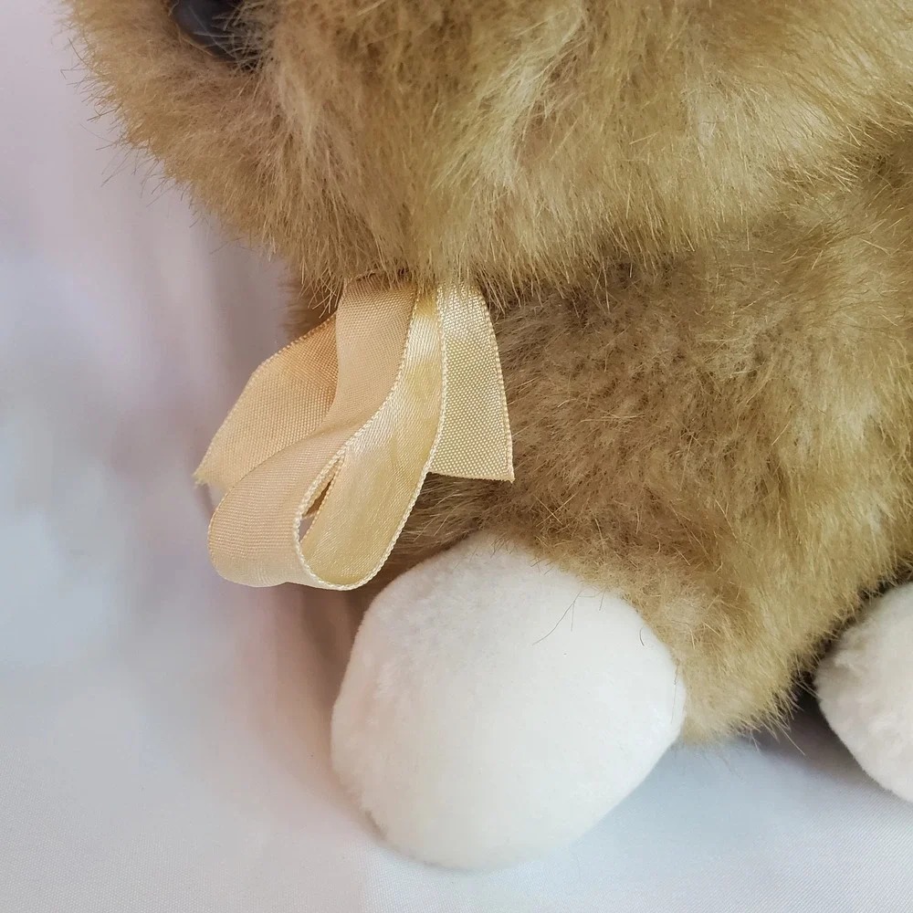 VTG Walmart‎ Bunny Rabbit Brown with Yellow Bow White Feet Plush Stuffed Animal